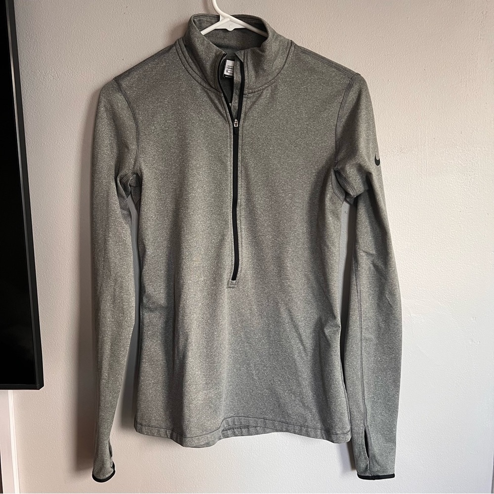 Nike Pro Fleece Lined Half‎ Zip Pullover Grey M